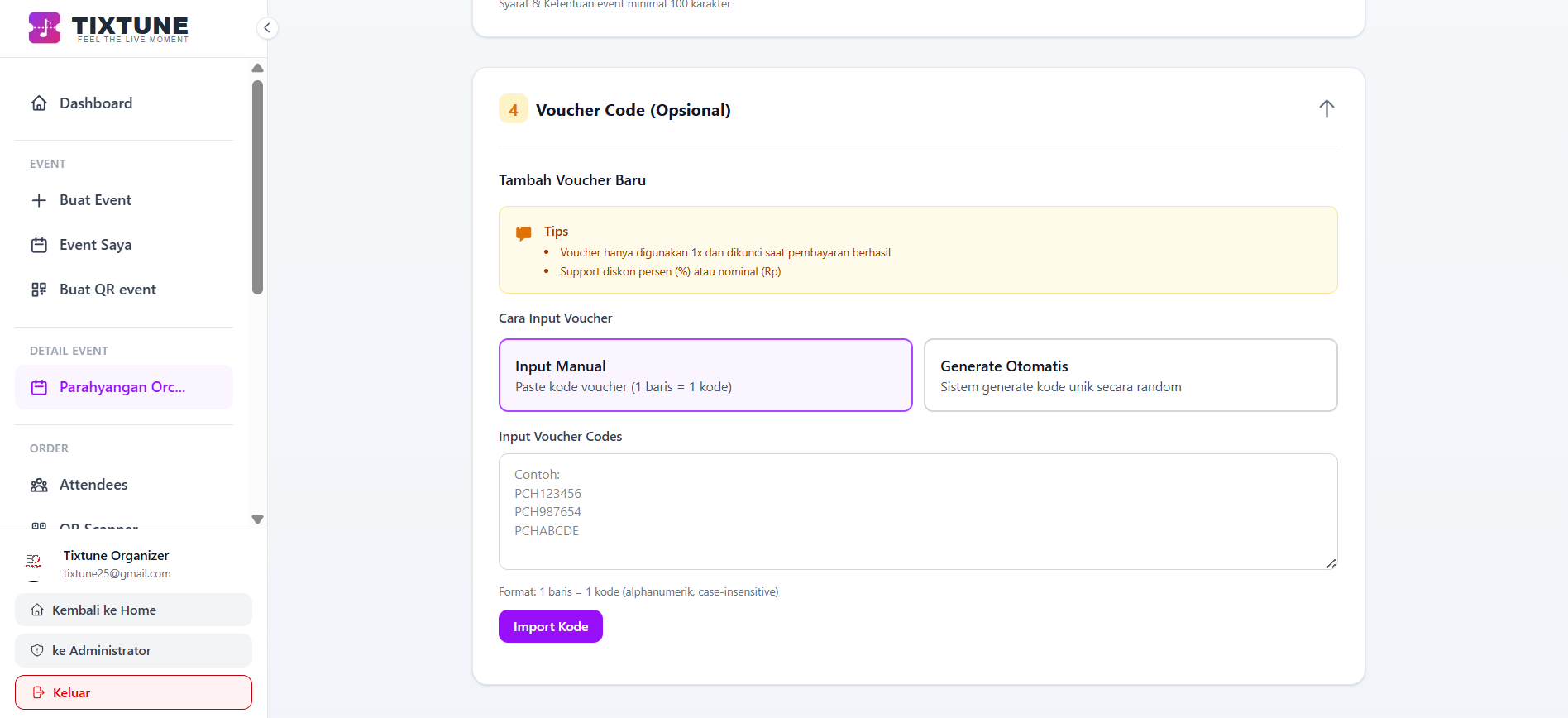 Fitur Baru Tixtune: Voucher Diskon Kini Hadir, Bikin Jualan Event Makin Laris!
